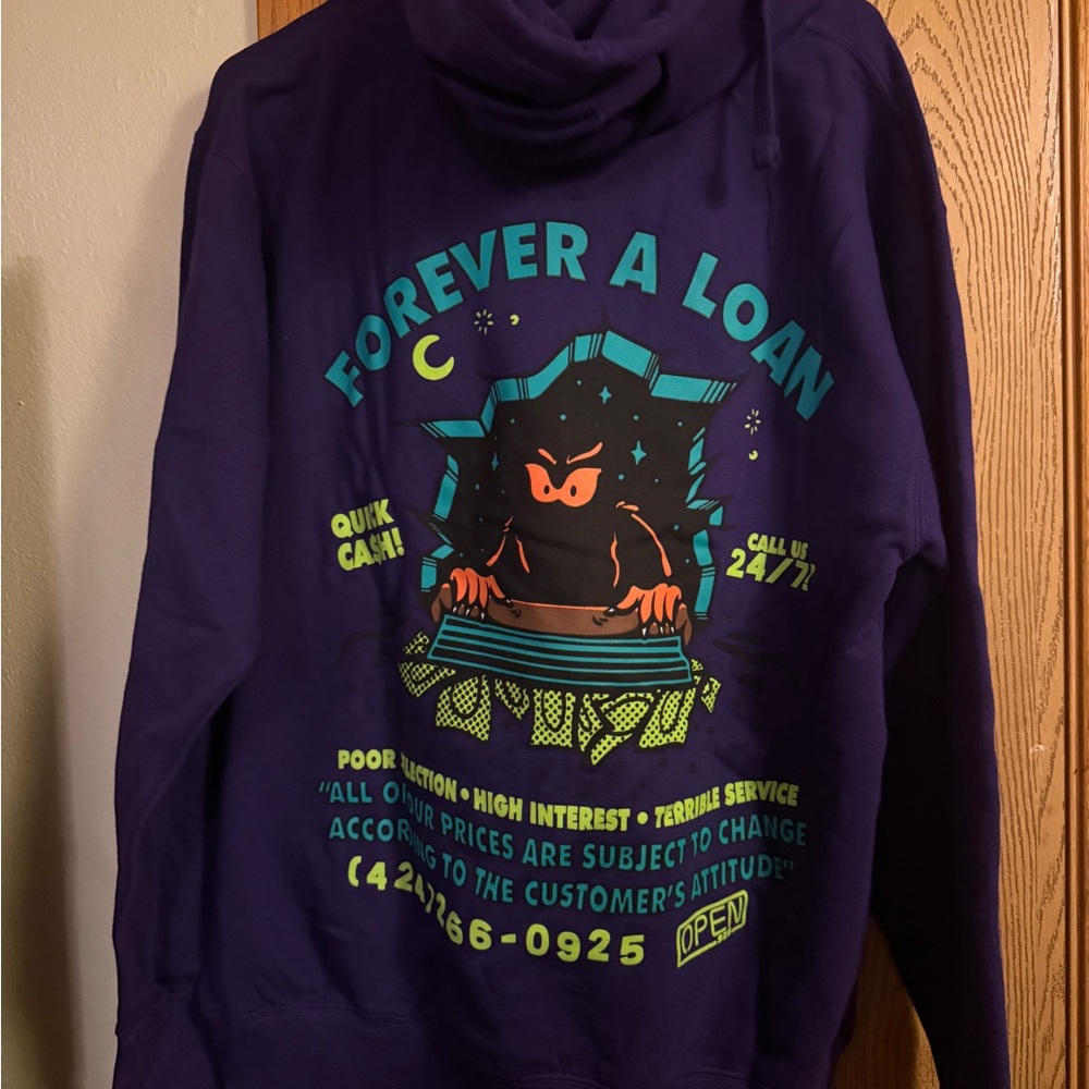 NWT Open925 Purple Forever A Loan Hoodie men’s medium